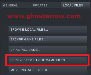 VERIFY INTEGRITY OF GAME FILES