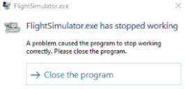 FlightSimulator.exe has stopped working