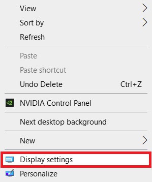 Display settings