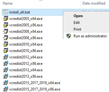 Visual C++ Redistributable Runtimes All-in-One