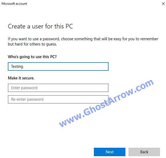 create a user