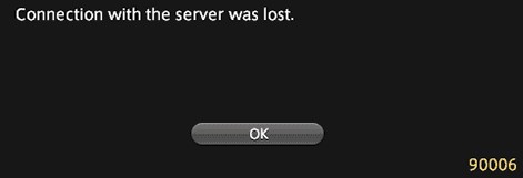 FINAL FANTASY XIV Online Connection with the server was lost
