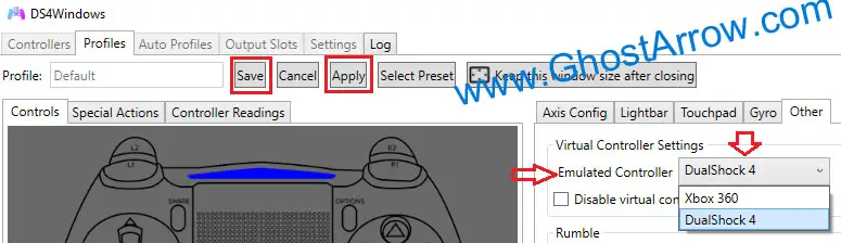 DS4Windows Emulated Controller DualShock 4