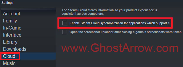disable Steam Cloud