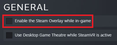 turn off Steam overlay