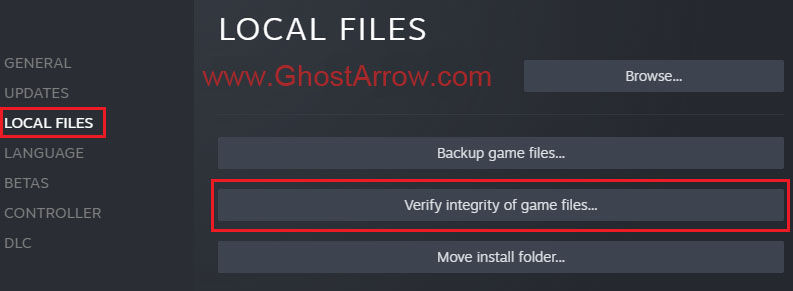 Verify the game files