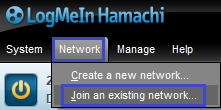 Hamachi - Join an existing network