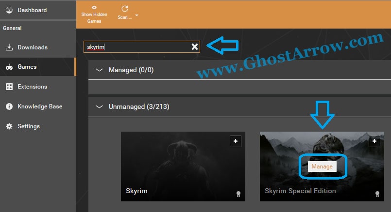 Manage Skyrim Special Edition