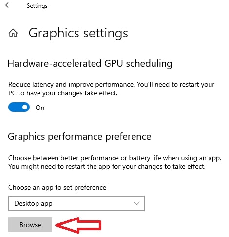 Graphics performance preference