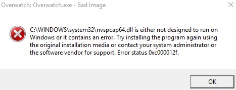 Overwatch: Overwatch.exe - Bad Image