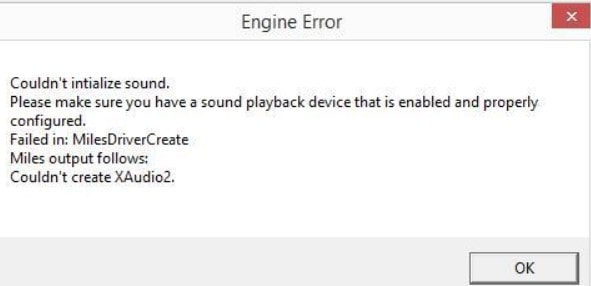 Apex Legends Couldn't Create XAudio2 Engine Error