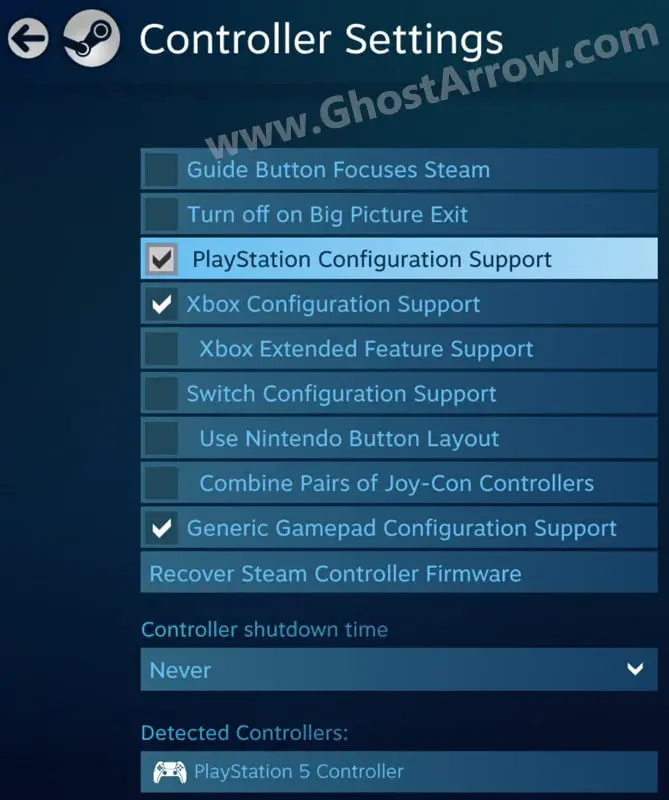 Steam Controller Settings