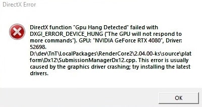 Need for Speed Unbound DirectX Error 3