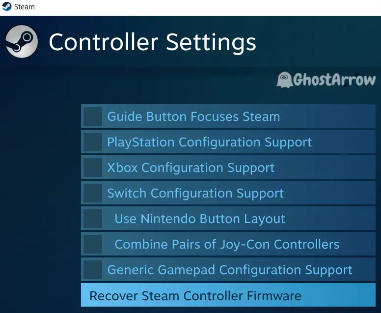 Steam Controller Settings