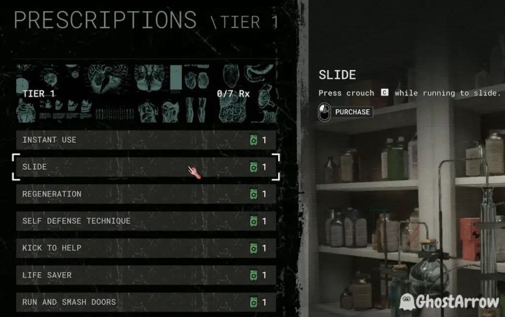 How to Slide and Unlock Perks in The Outlast Trials - Prescriptions