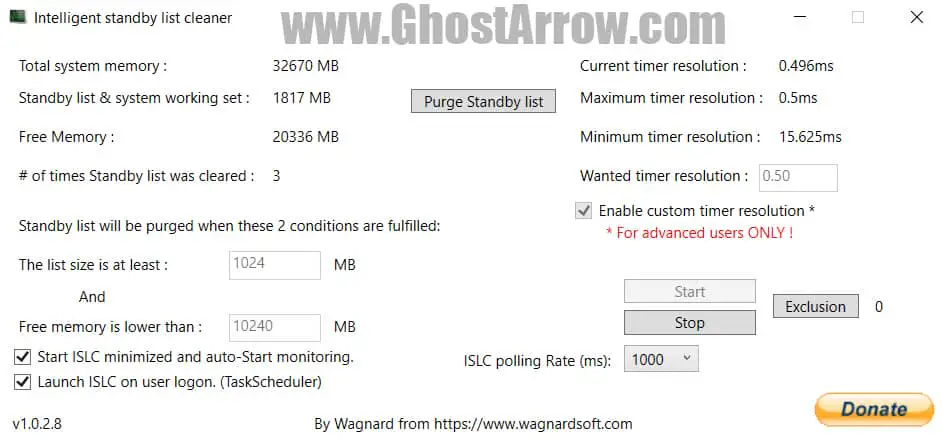 Best Intelligent Standby List Cleaner Settings