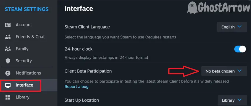 Disable Steam Client Beta Participation - Rust Disconnected EAC Authentication Timed Out