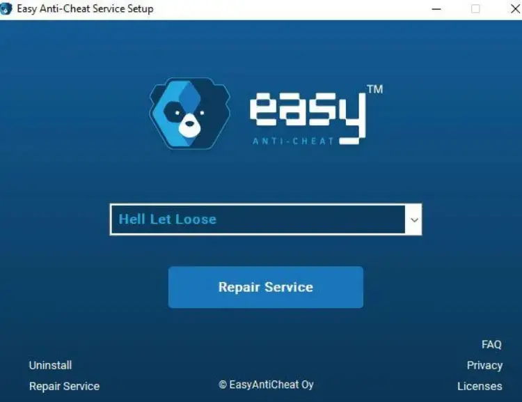 Hell Let Loose - Repair Easy Anti-Cheat Service