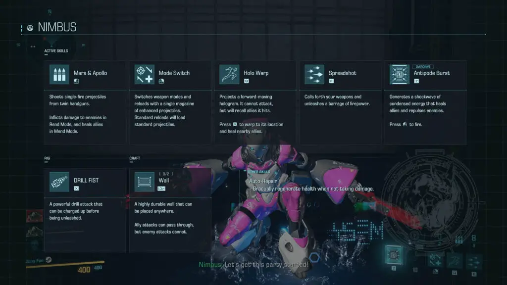 Nimbus - Exoprimal - All Exosuits, Abilities, and Skills